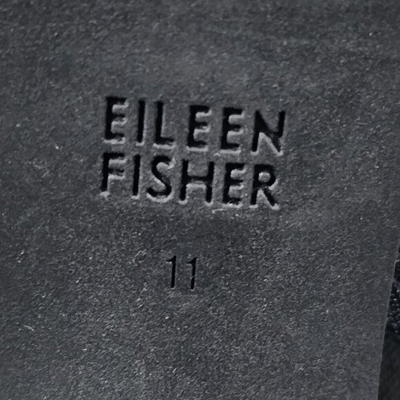 NEW Eileen Fisher Cue Sandal 11 Black Stretch Knit Slingback Chunky Platform - Picture 12 of 13